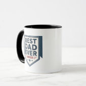 Heraldisches Best-Dad-Ever-Schild-Emblem-Design Tasse (Vorderseite Links)