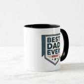 Heraldisches Best-Dad-Ever-Schild-Emblem-Design Tasse (VorderseiteRechts)
