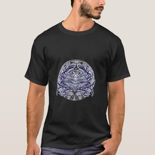 Heraldisches Fleur de Lis Emblem Grafik T-Shirt (Vorderseite)