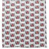 Heraldisches Herz mit Wings Coat of Arms Wappen Duschvorhang (Vorderseite)