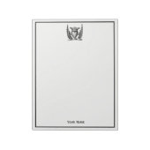 Heraldisches Herz mit Wings Coat of Arms Wappen Notizblock (Rotiert)