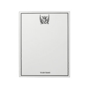 Heraldisches Herz mit Wings Coat of Arms Wappen Notizblock
