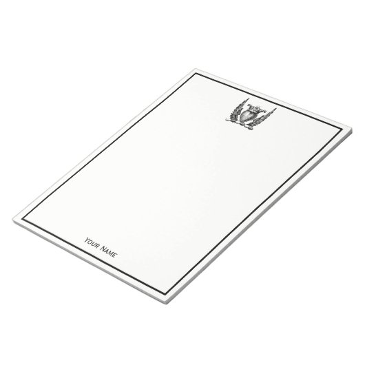 Heraldisches Herz mit Wings Coat of Arms Wappen Notizblock (angewinkelt)