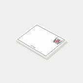 Heraldisches Herz mit Wings Coat of Arms Wappen Post-it Klebezettel (angewinkelt)