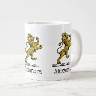 Heraldisches Löwen-Stehendes Wappen-Emblem C Jumbo-Tasse