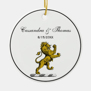 Heraldisches Löwen-Stehendes Wappenemblem C Keramikornament