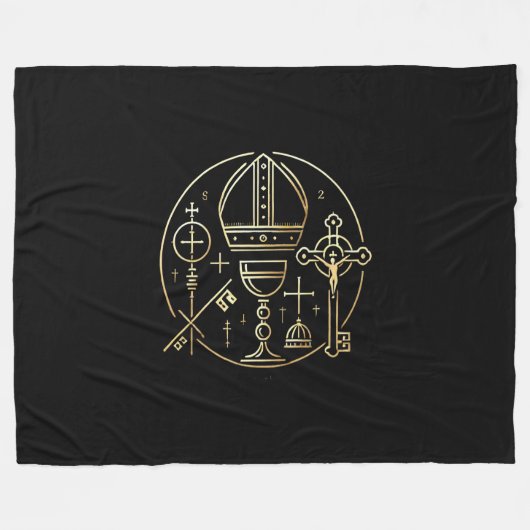 Heraldisches Symbol Papst Fleecedecke (Vorderseite (Horizontal))
