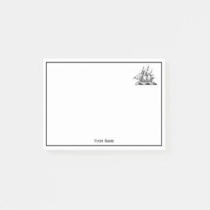 Heraldisches Vintage-Nautik-Klipperschild-Wappen Post-it Klebezettel