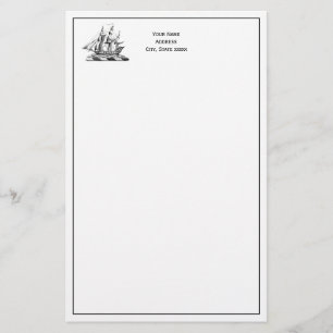 Heraldisches Vintages Nautical Clipper Ship Wappen Briefpapier