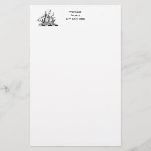 Heraldisches Vintages Nautical Clipper Ship Wappen Briefpapier