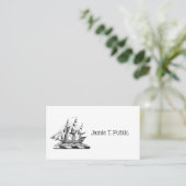 Heraldisches Vintages Nautical Clipper Ship Wappen Visitenkarte (Stehend Vorderseite)