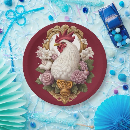 Heraldisches Wappen in Maroon Pappteller (Party)