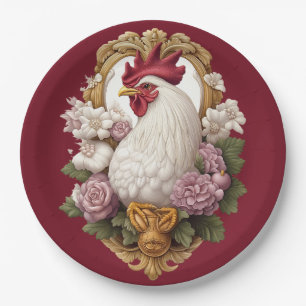 Heraldisches Wappen in Maroon Pappteller