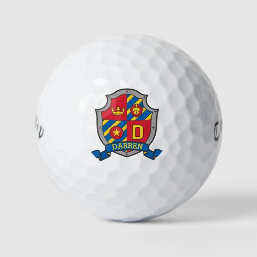 Heraldry Grafik D monogram Darren Golfbälle (Vorderseite)