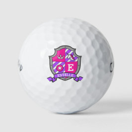 Heraldry Grafik E monogramm rosa Einhorn Golfball