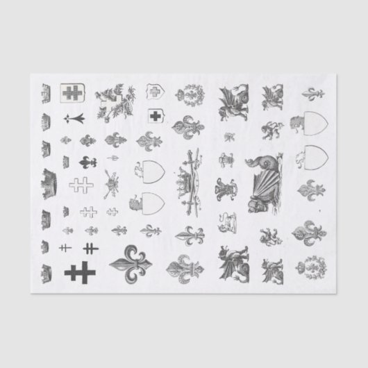 Heraldry Lilie Tissue, französischer Crown Crown Seidenpapier (Vorderseite)