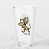 Heraldry Lion individuell anpassbare Monogramm Glas (Rückseite)