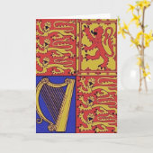 Heraldry mit Harfe und Löwe Karte (Gelbe Blume)