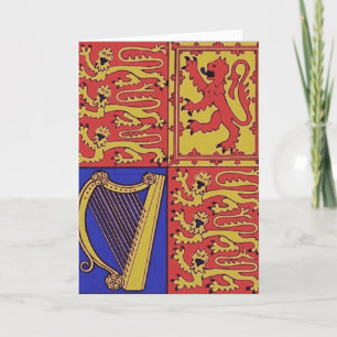 Heraldry mit Harfe und Löwe Karte