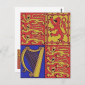 Heraldry mit Harfe und Löwe Postkarte (Vorne/Hinten)