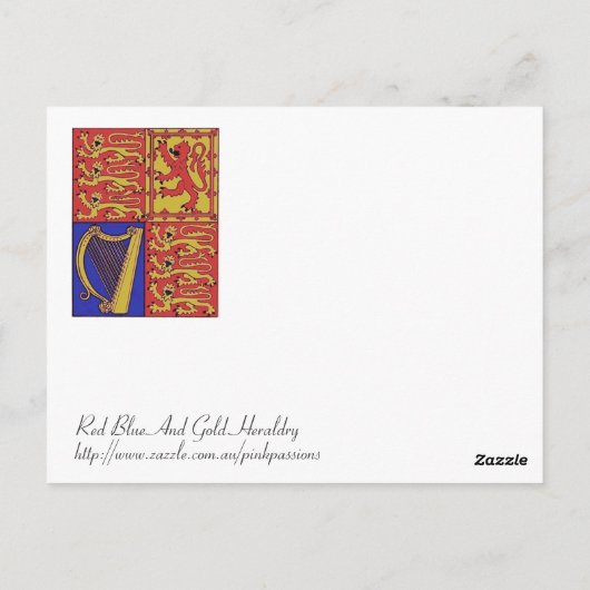 Heraldry mit Harfe und Löwe Postkarte (Rückseite)