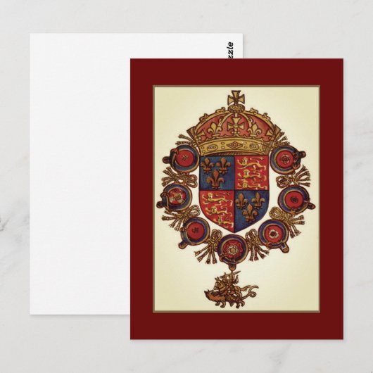 Heraldry mit Krone Postkarte (Vorne/Hinten)