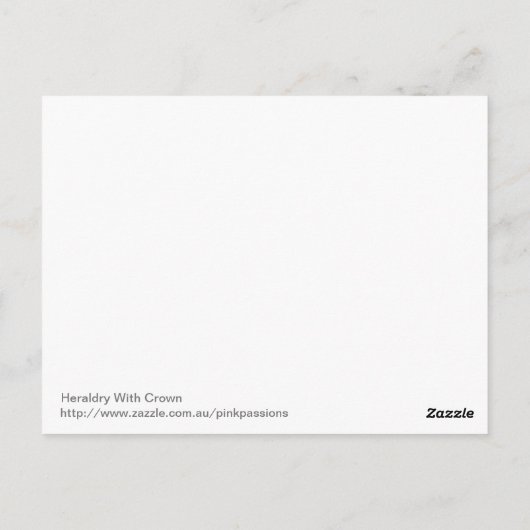 Heraldry mit Krone Postkarte (Rückseite)