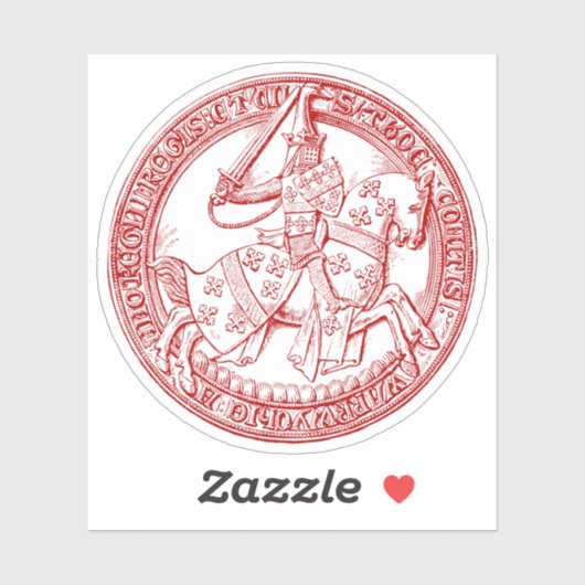 Heraldry-Siegel des mittelalterlichen Thomas de Be Aufkleber (Blatt)