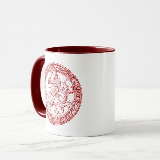 Heraldry-Siegel des mittelalterlichen Thomas de Be Tasse (Vorderseite Links)