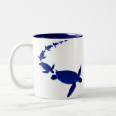 HERAUF, HERAUF U. WEG!! ZWEIFARBIGE TASSE (Links)