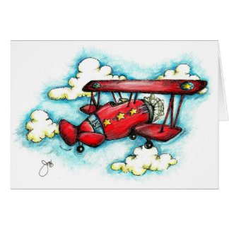 Herauf! Herauf! und weg - Retro Flugzeug mit