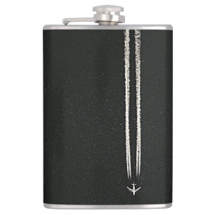 Herauf in den Himmel/große Höhe-FlugzeugContrail Flachmann