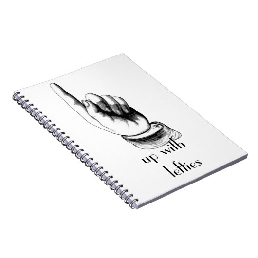 herauf mit Leftiesnotizbuch Notizblock (Rechte Seite)