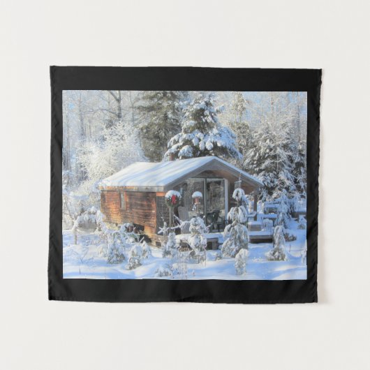 Herauf Nordwinter-Hütte Wandteppich (Vorderseite (Horizontal))