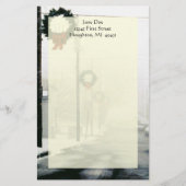 Herauf Nordwinter-Straßen-Kranz-Schnee-Briefpapier Briefpapier (Vorderseite)