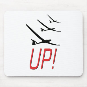 HERAUF!  Segelflugzeug Sailplane Mousepad