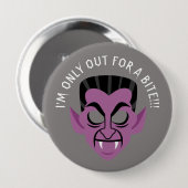 Heraus für einen Biss Vampire-Halloween-Partyknopf Button (Vorne & Hinten)