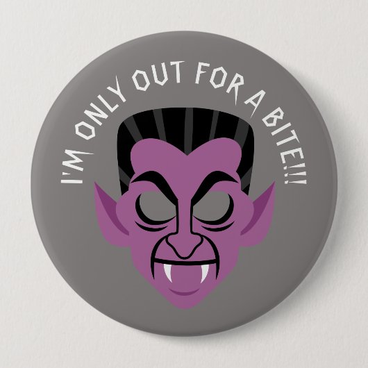 Heraus für einen Biss Vampire-Halloween-Partyknopf Button (Vorderseite)