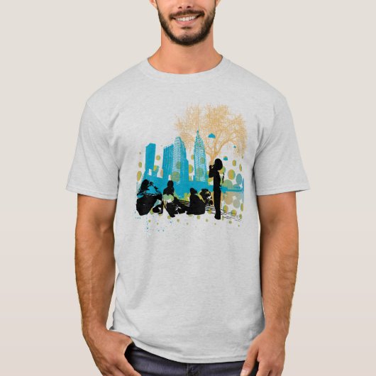 heraus hängen mit dem gang2 auf gemustertem Shirt (Vorderseite)