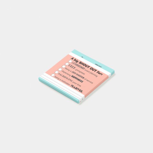 Heraus schreien post-it klebezettel (angewinkelt)