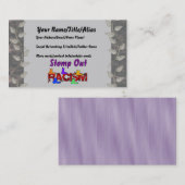 Heraus stampfen Rassismus Visitenkarte (Vorne/Hinten)