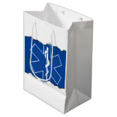 Heraus zerrissen schauen Sie EMS-Sanitäter-Symbol Mittlere Geschenktüte (Vorderseite Schrägansicht)