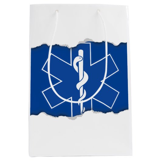 Heraus zerrissen schauen Sie EMS-Sanitäter-Symbol Mittlere Geschenktüte (Vorderseite)
