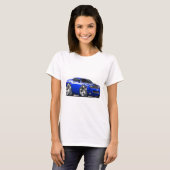 Herausforderer-Blau-Auto T-Shirt (Vorne ganz)