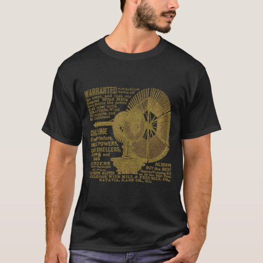 Herausforderer-Windmühle 1889 Batavias Illinois T-Shirt (Vorderseite)