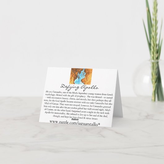 Herausfordernder Apollo; Notecard Karte (Rückseite)