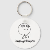 Herausforderung Akzeptierter Schwarzweißtext Schlüsselanhänger (Vorderseite)