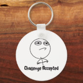 Herausforderung Akzeptierter Schwarzweißtext Schlüsselanhänger (Vorderseite)