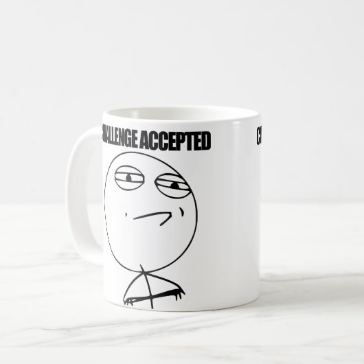 Herausforderung angenommen kaffeetasse (Vorderseite Links)