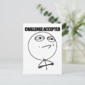 Herausforderung angenommen postkarte (Stehend Vorderseite)